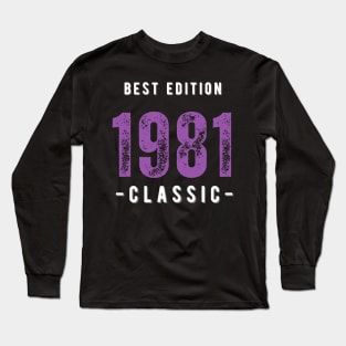 Vintage Birthday Year 1981 White Long Sleeve T-Shirt